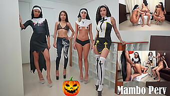 Gruppsex Med Nunnor Och En Svart Kille: Halloween-Tema Erotisk Fantasi (Röv Till Mun, Atogm, Gapar, Orgier, Gruppsex)